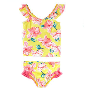 Oshkosh Girl Floral Tankini Two Piece Swimsuit Multi Size 2T